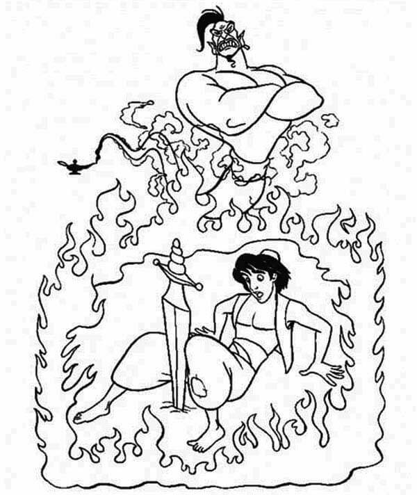 Desenho de Aladdin para imprimir