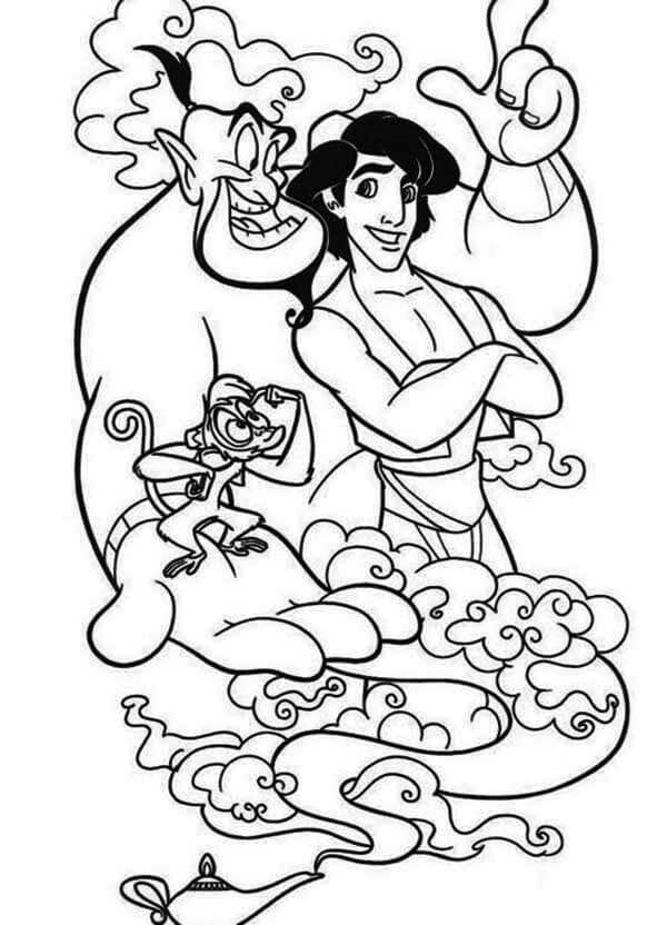 Desenho de Aladdin para imprimir
