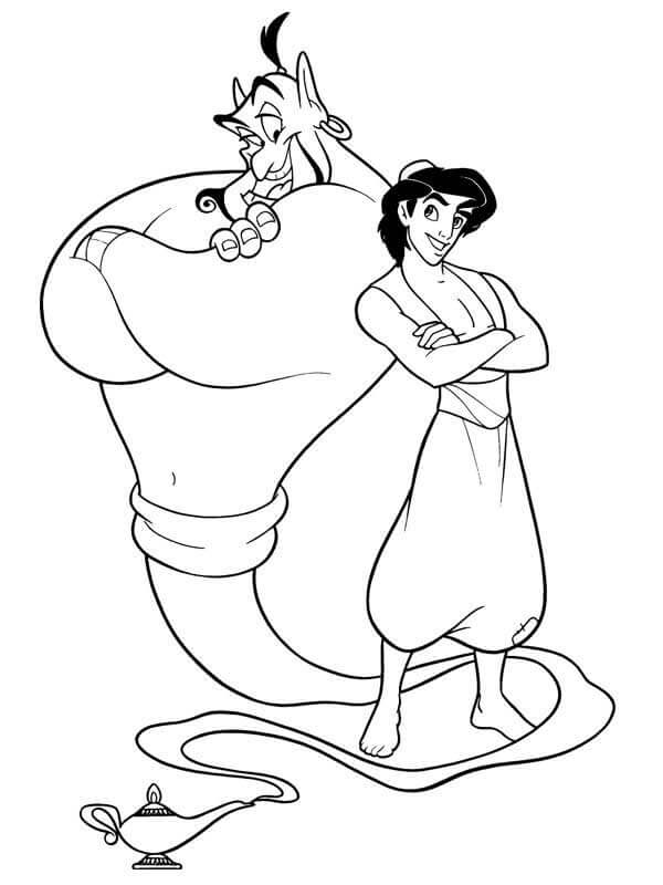 Desenho de Aladdin para imprimir