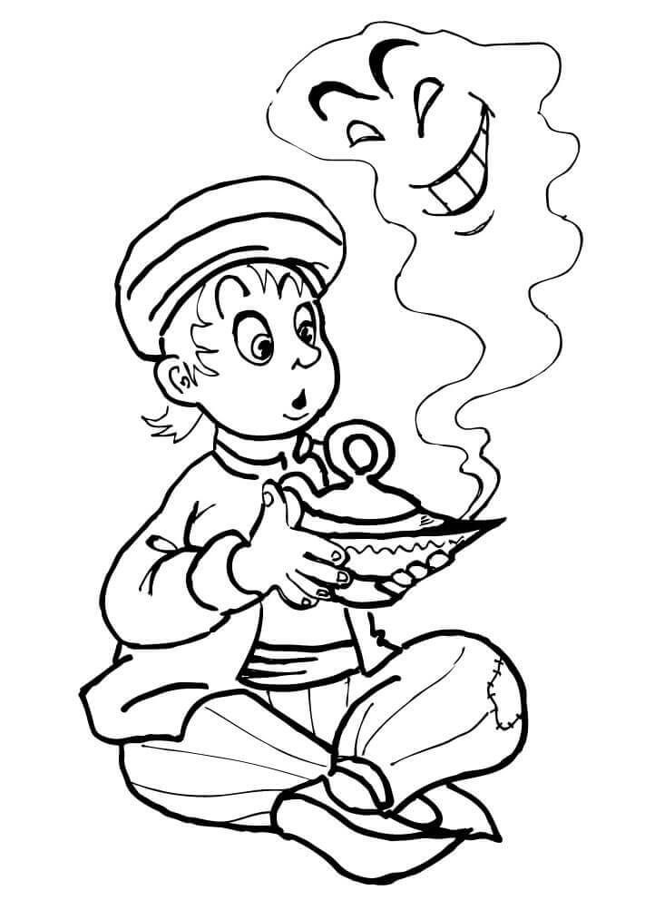 Desenho de Aladdin para imprimir