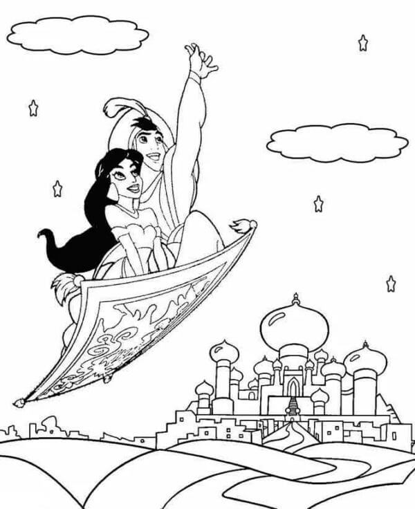Desenho de Aladdin para imprimir