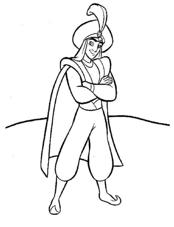 Desenho de Aladdin para imprimir