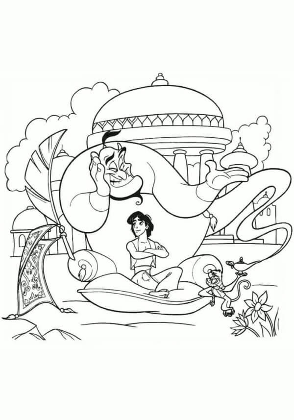 Desenho de Aladdin para imprimir