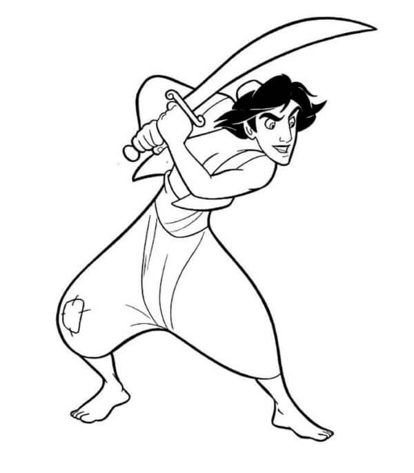 Desenho de Aladdin para imprimir