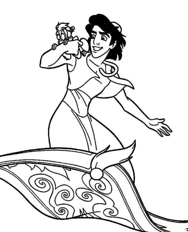 Desenho de Aladdin para imprimir