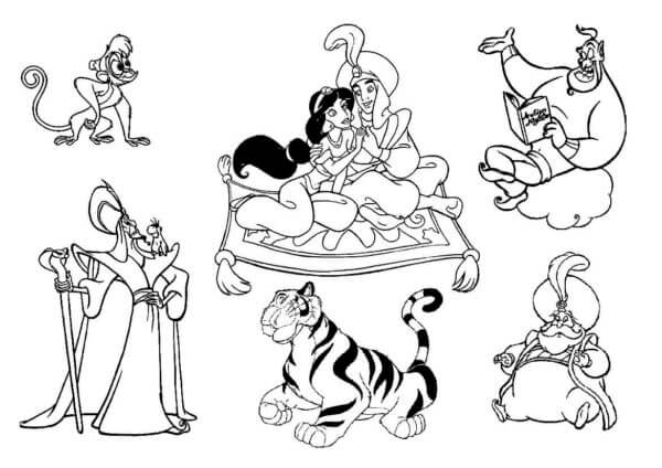 Desenho de Aladdin para imprimir