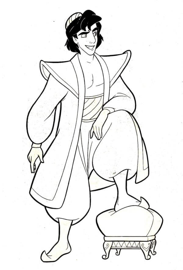 Desenho de Aladdin para imprimir