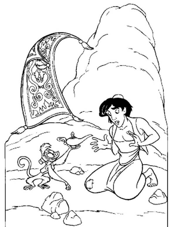 Desenho de Aladdin para imprimir