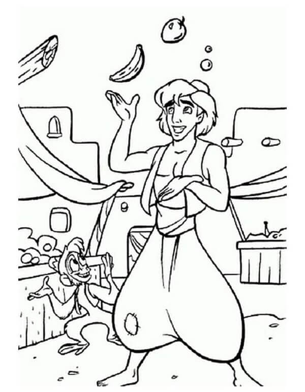 Desenho de Aladdin para imprimir
