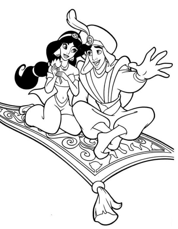 Desenho de Aladdin para imprimir