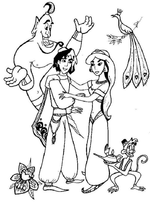 Desenho de Aladdin para imprimir