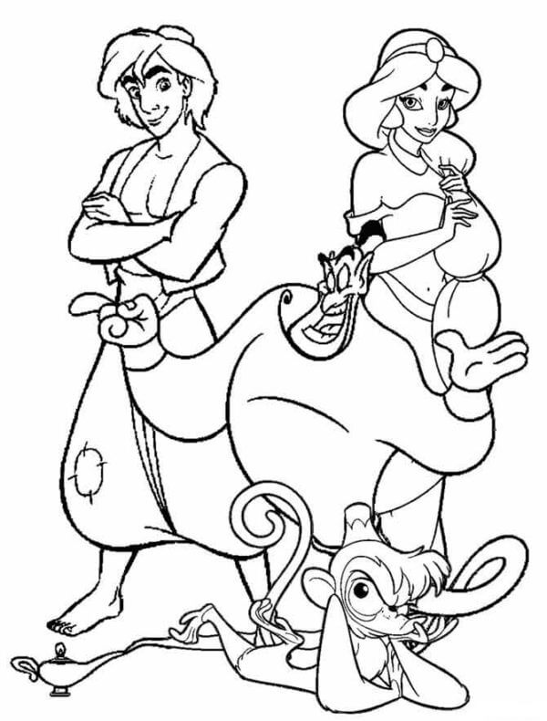 Desenho de Aladdin para imprimir