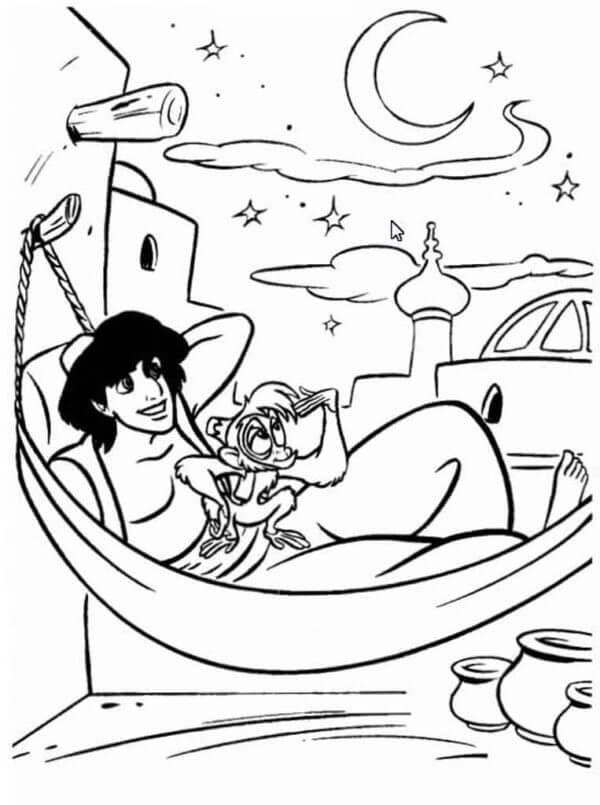 Desenho de Aladdin para imprimir