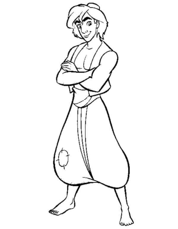 Desenho de Aladdin para imprimir