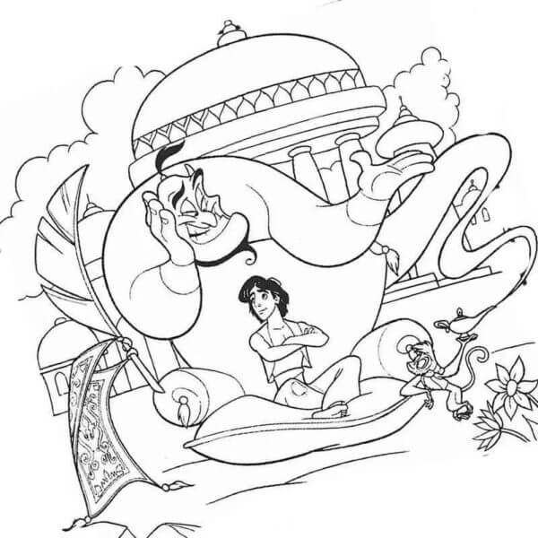 Desenho de Aladdin para imprimir