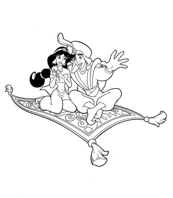 Desenho de Aladdin para imprimir