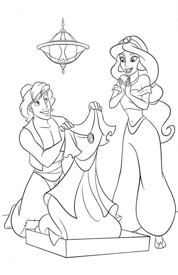 Desenho de Aladdin para imprimir