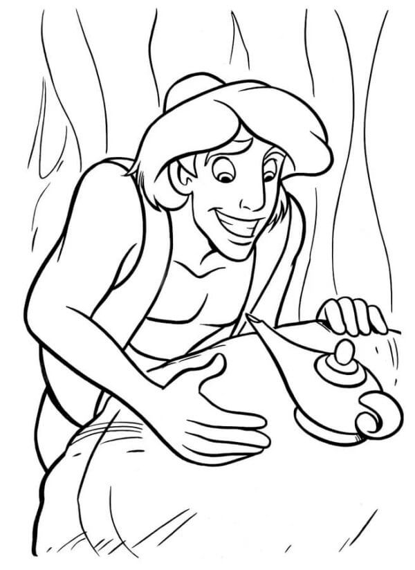 Desenho de Aladdin para imprimir