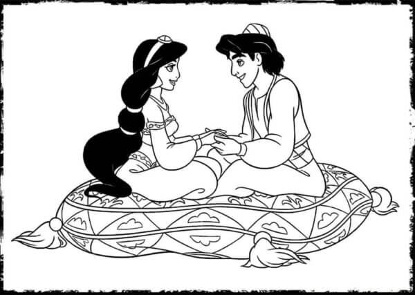 Desenho de Aladdin para imprimir