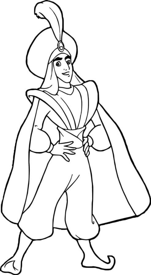 Desenho de Aladdin para imprimir