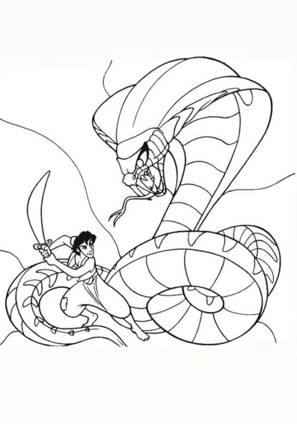 Desenho de Aladdin para imprimir