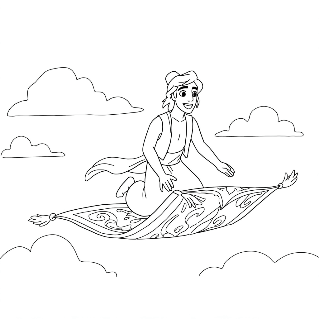 Desenho de Aladdin para imprimir