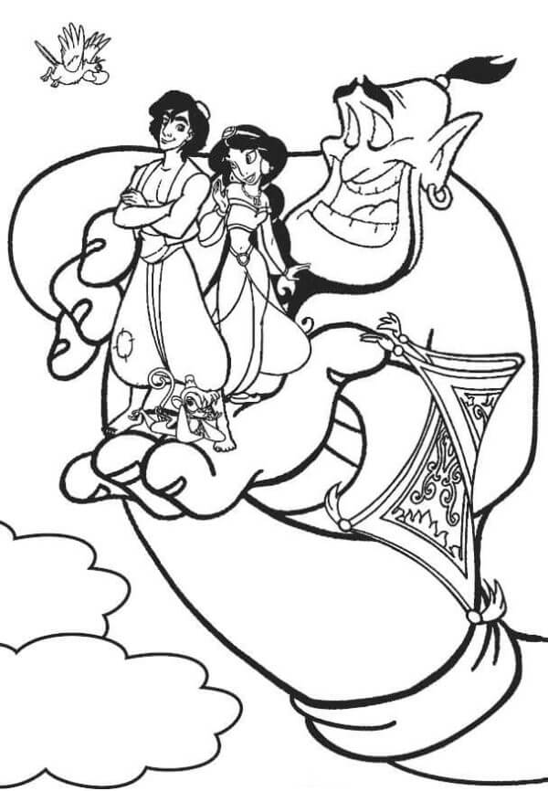Desenho de Aladdin para imprimir