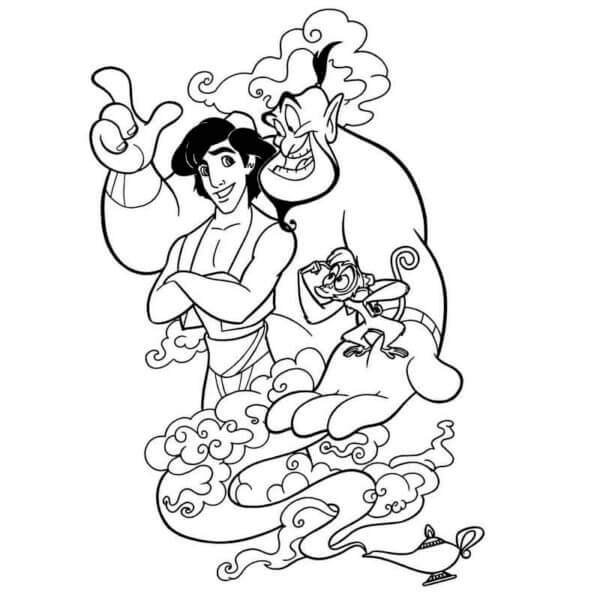 Desenho de Aladdin para imprimir