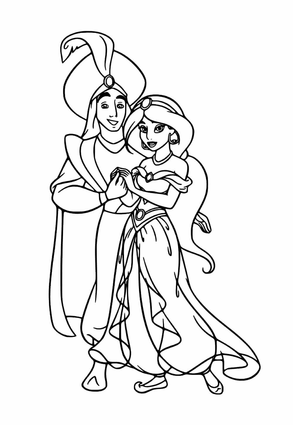 Desenho de Aladdin para imprimir