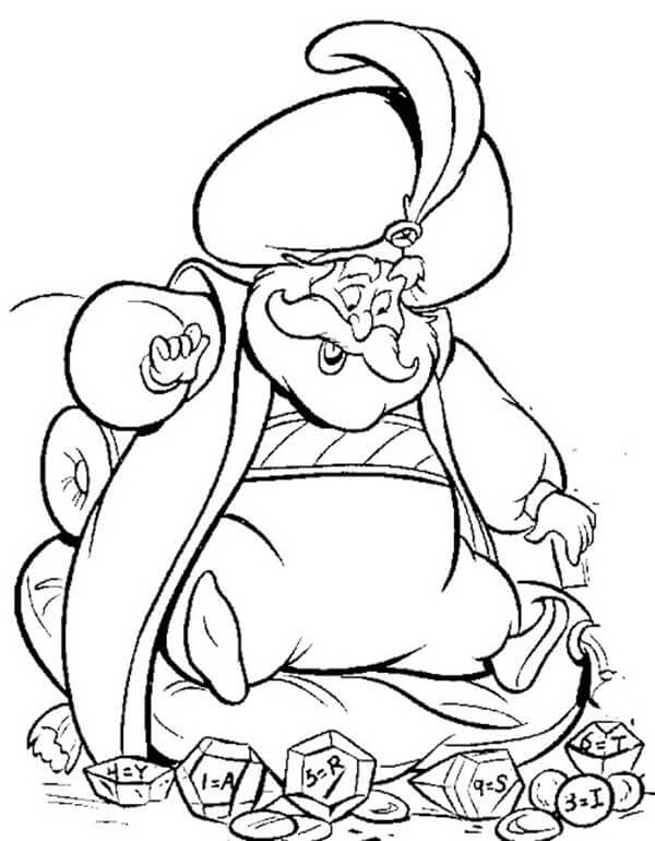 Desenho de Aladdin para imprimir