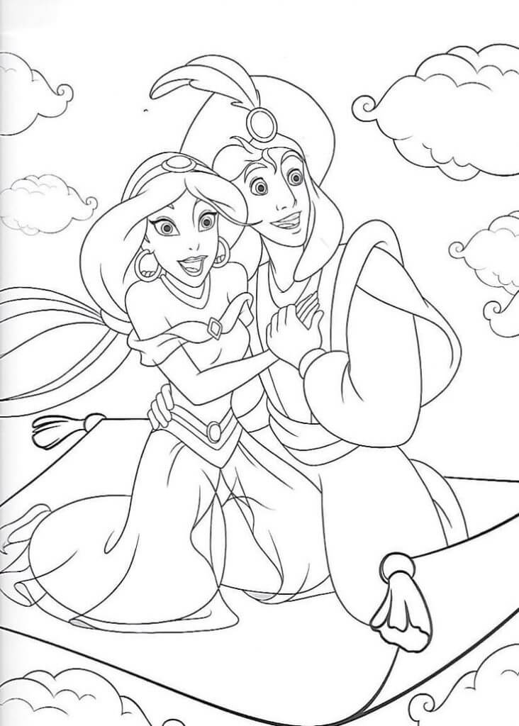 Desenho de Aladdin para imprimir