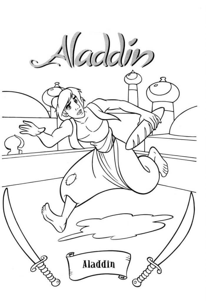 Desenho de Aladdin para imprimir