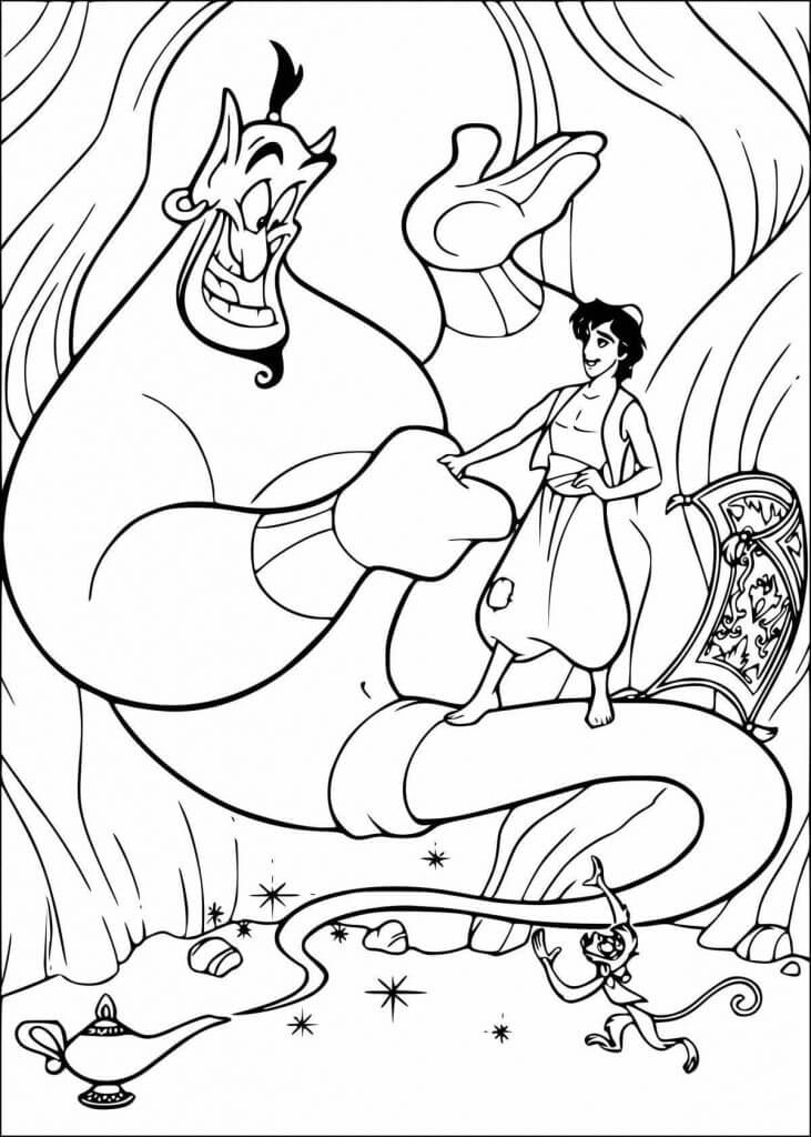 Desenho de Aladdin para imprimir
