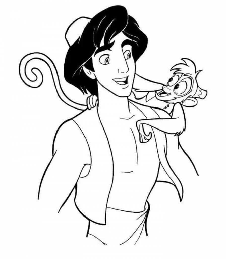 Desenho de Aladdin para imprimir
