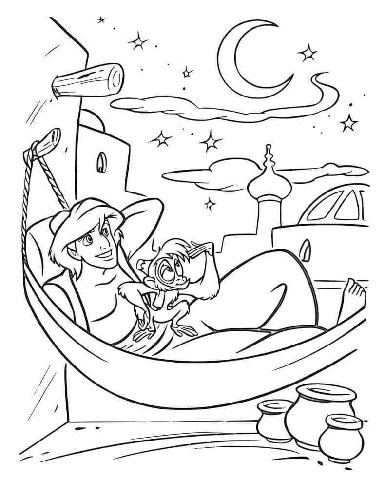 Desenho de Aladdin para imprimir