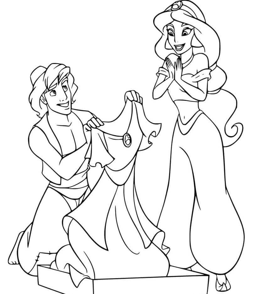Desenho de Aladdin para imprimir