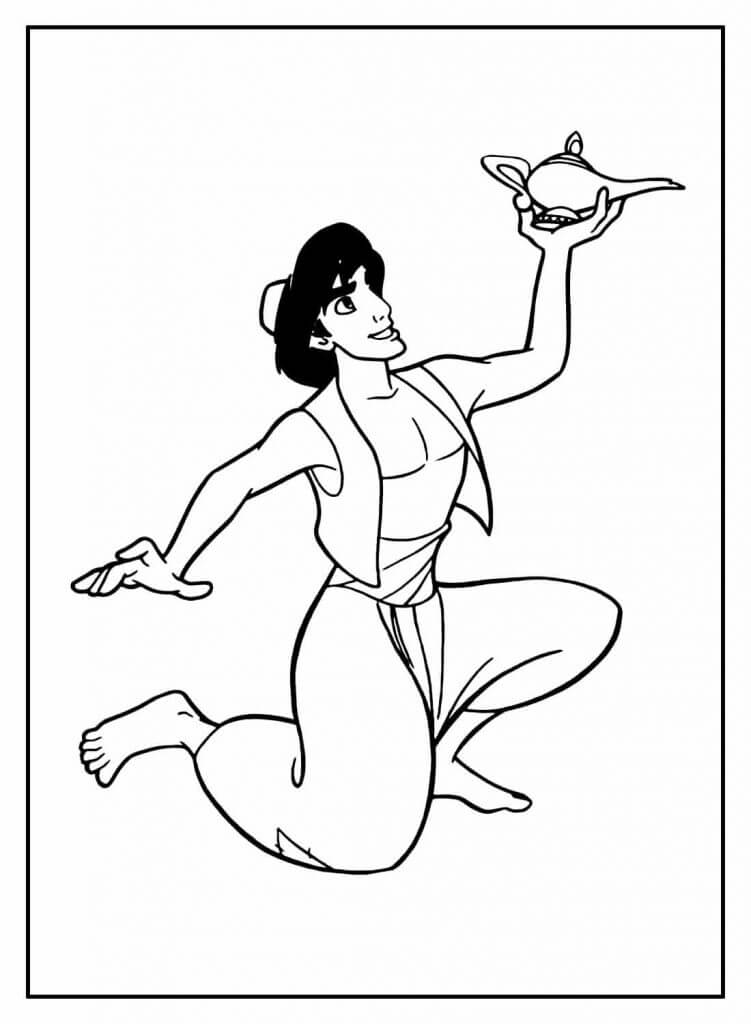 Desenho de Aladdin para imprimir