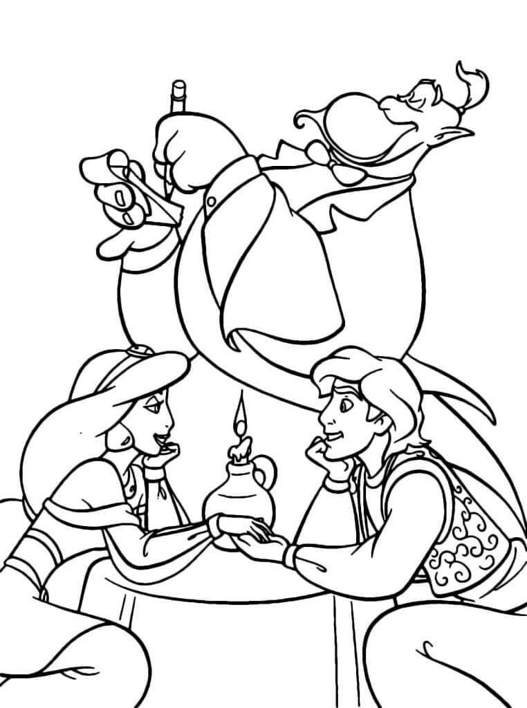Desenho de Aladdin para imprimir