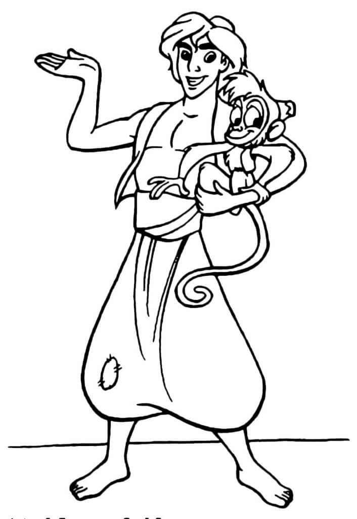 Desenho de Aladdin para imprimir