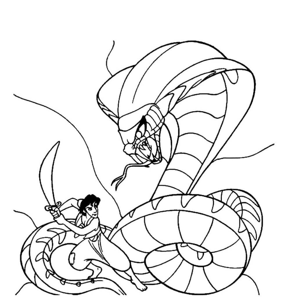 Desenho de Aladdin para imprimir