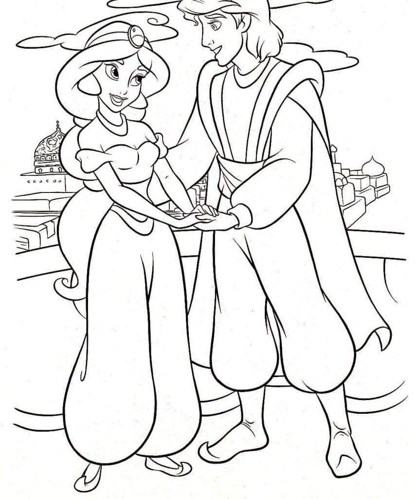 Desenho de Aladdin para imprimir