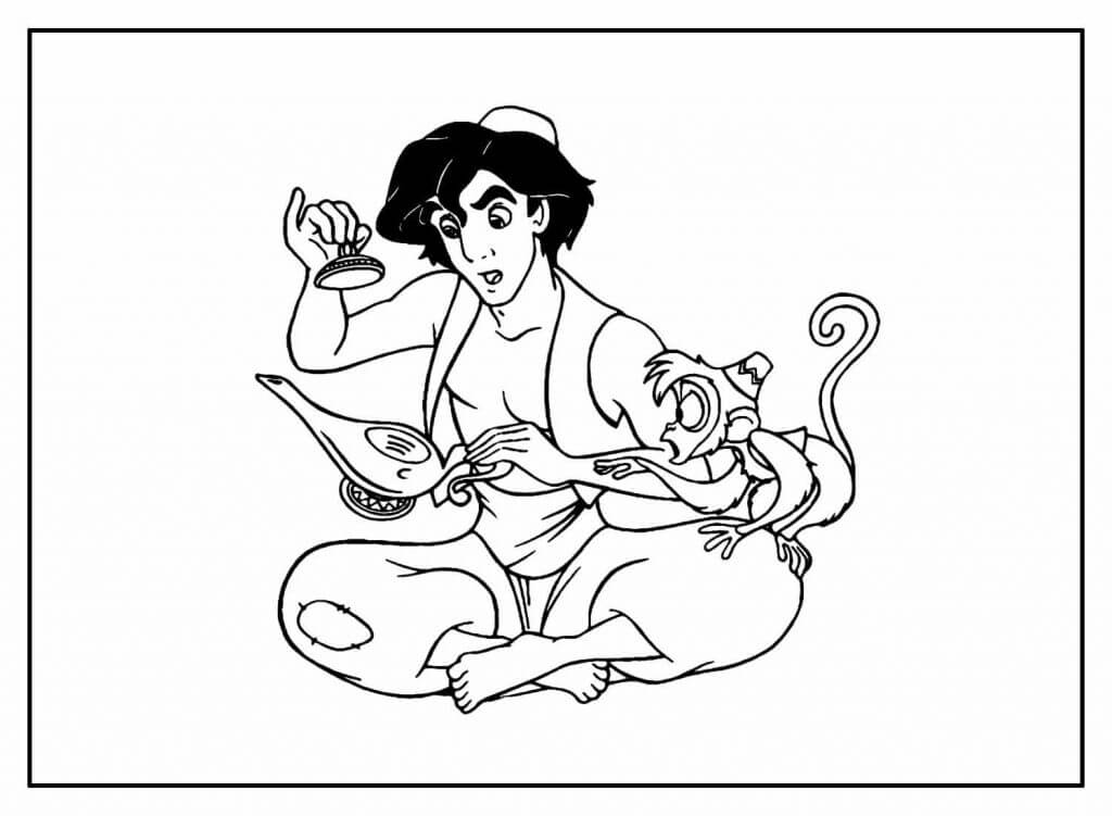 Desenho de Aladdin para imprimir