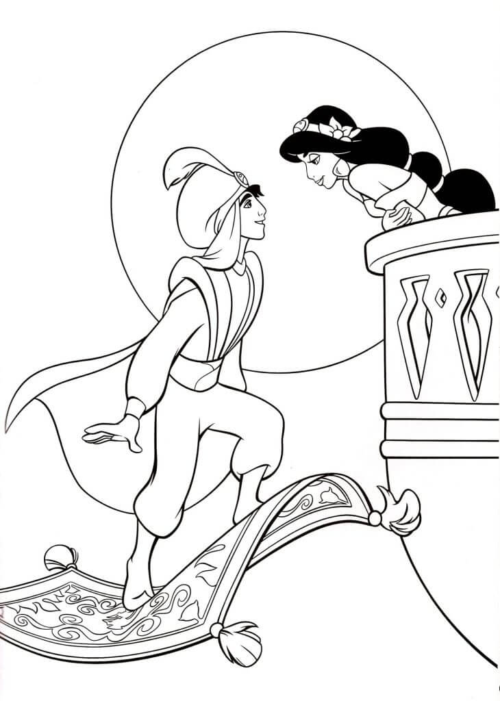 Desenho de Aladdin para imprimir