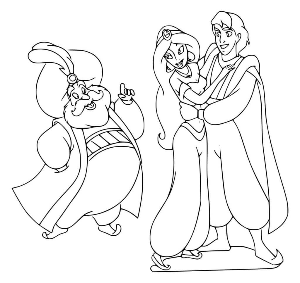Desenho de Aladdin para imprimir
