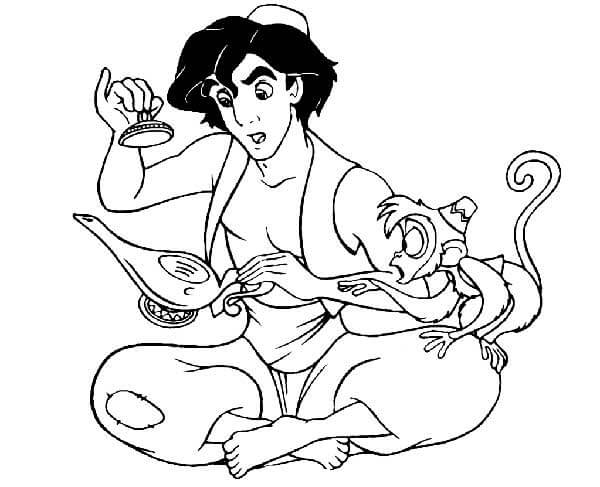 Desenho de Aladdin para imprimir