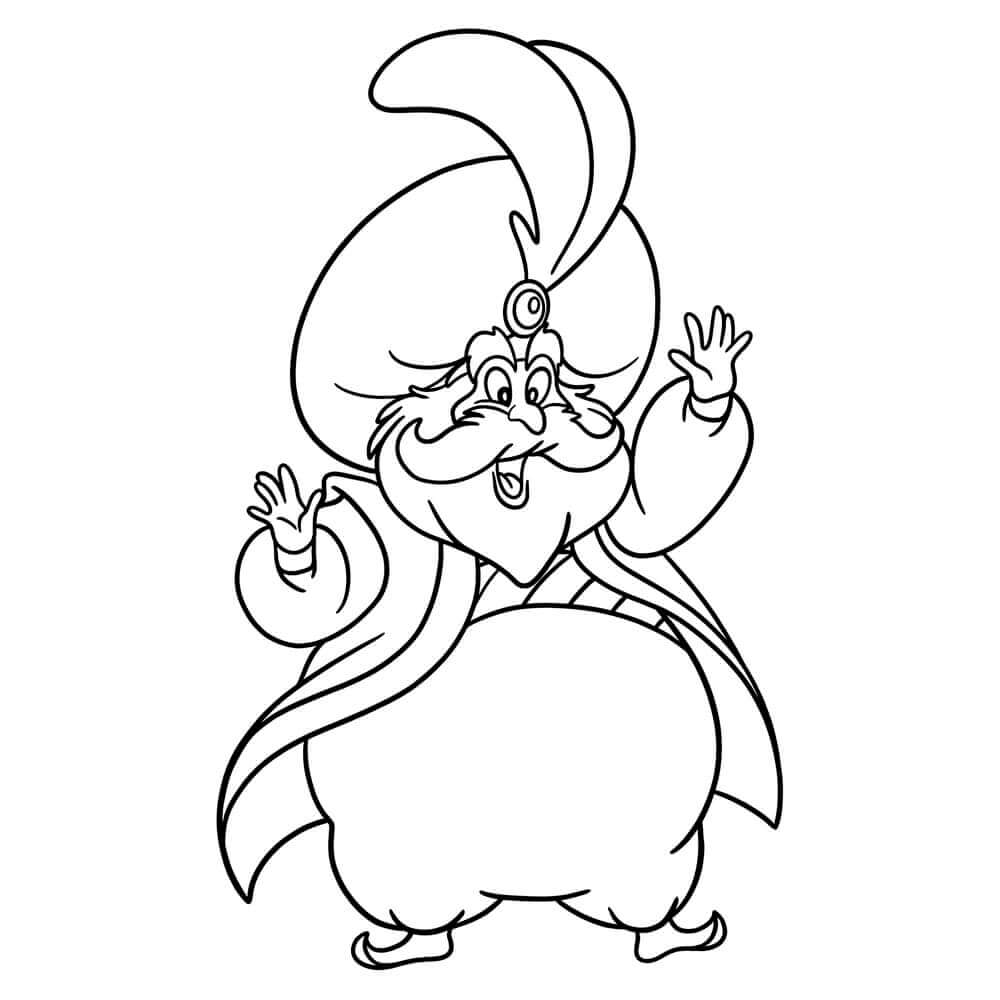 Desenho de Aladdin para imprimir