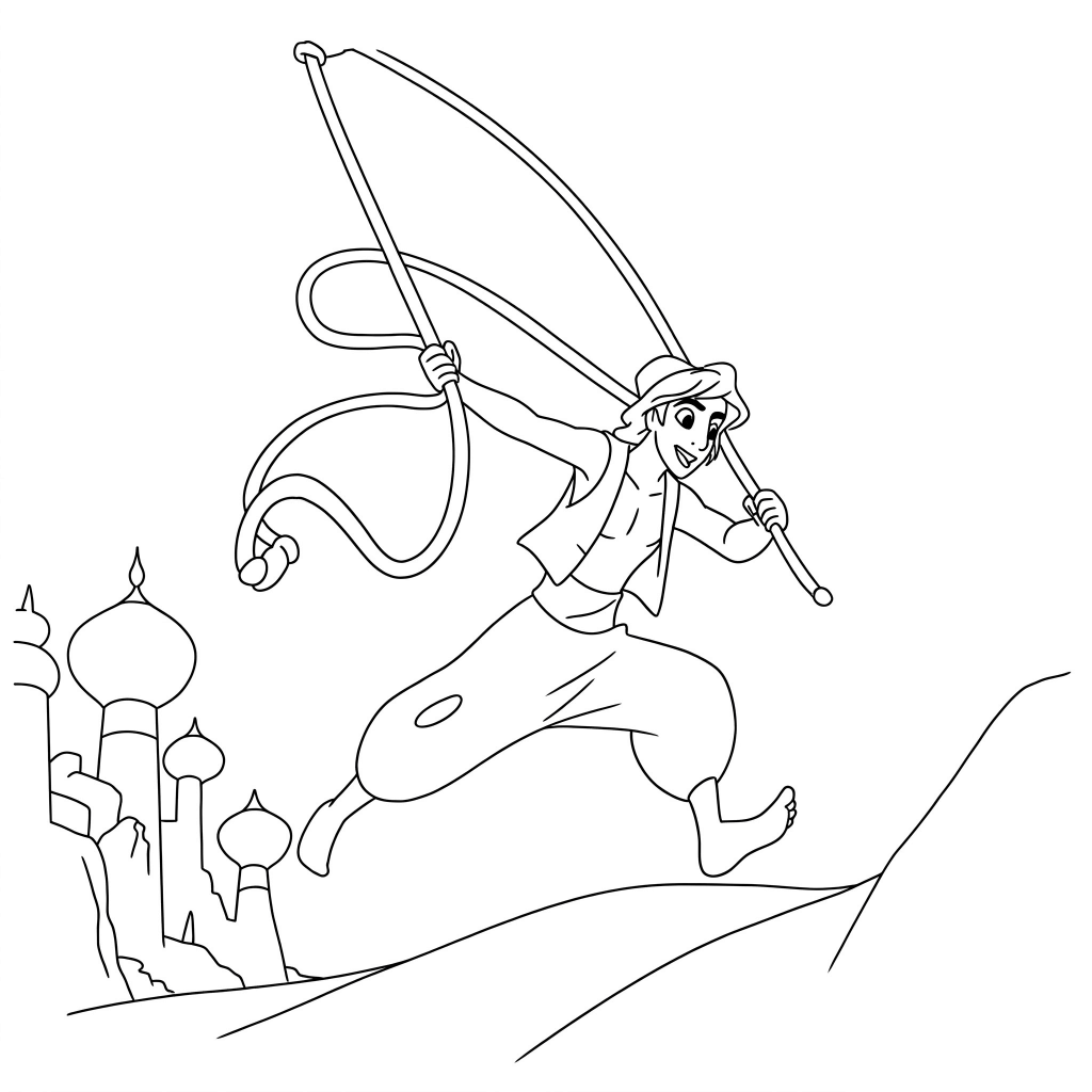 Desenho de Aladdin para imprimir