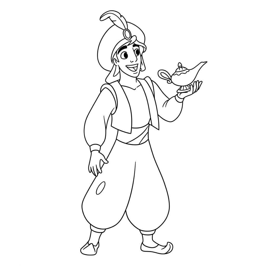 Desenho de Aladdin para imprimir