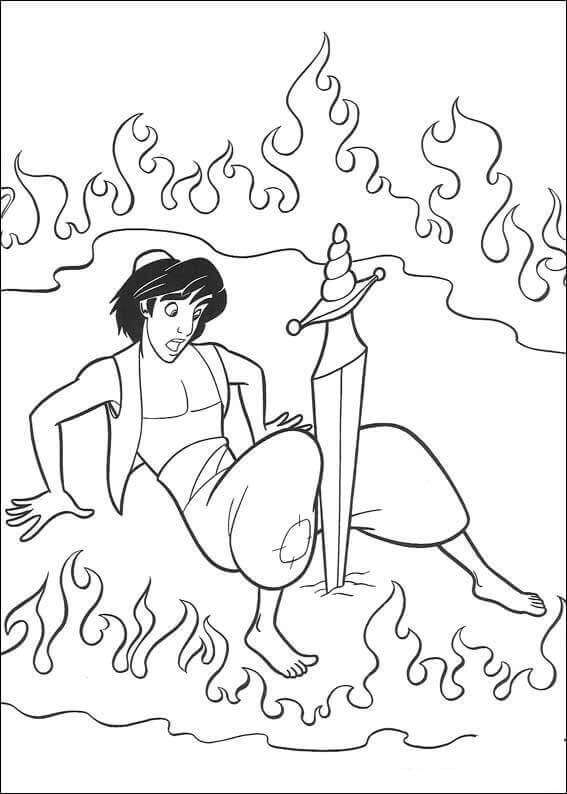 Desenho de Aladdin para imprimir