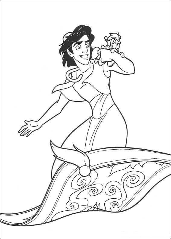 Desenho de Aladdin para imprimir